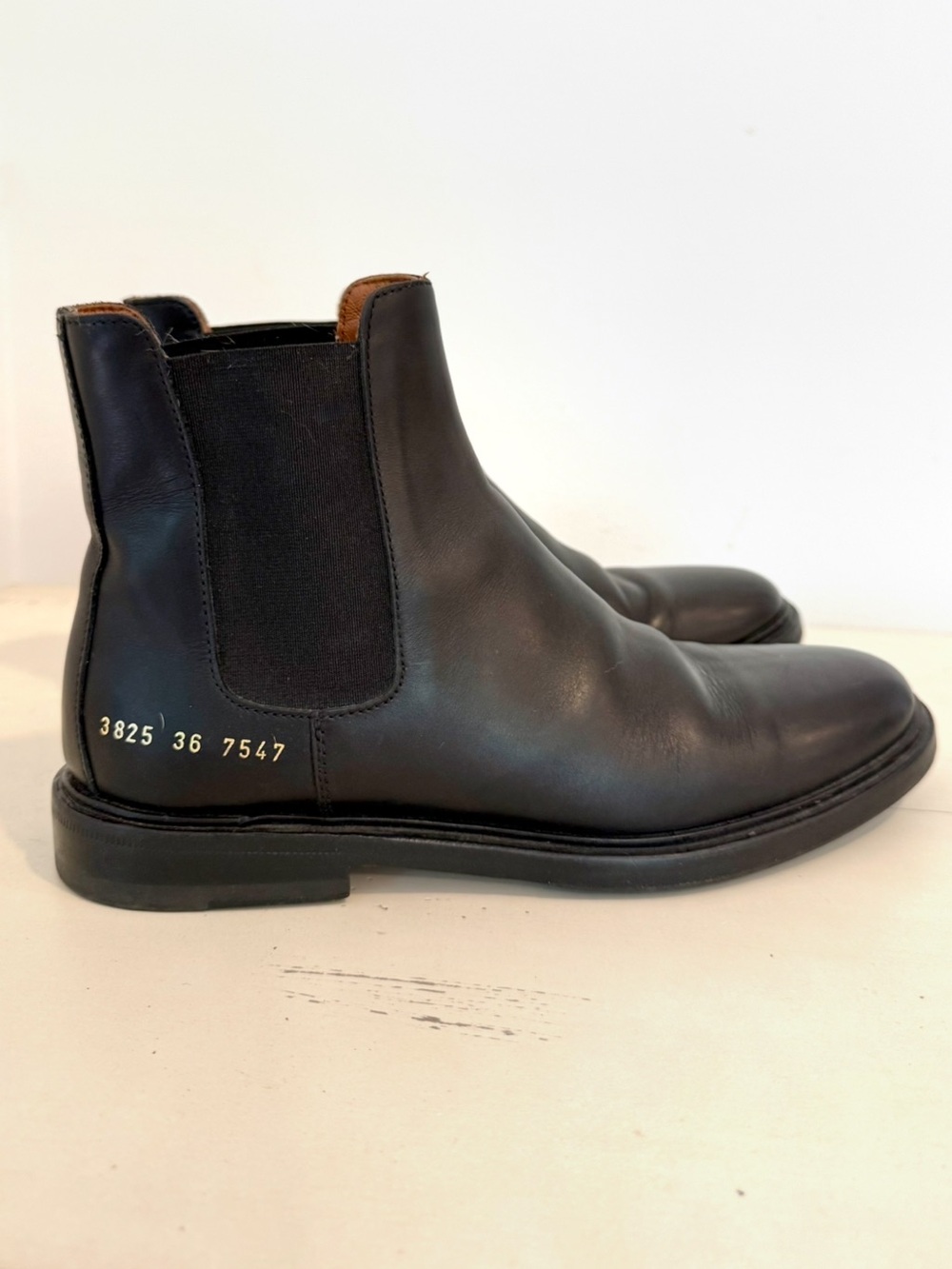 Common Projects Woman Black Leather Chelsea Boot 3825 Size 36 Italy (US 6)